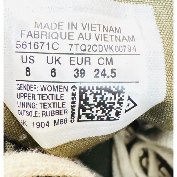 Converse Shoes Womens 8 Black High Top Sneakers Platform Canvas All Star Chucks - Picture 9 of 10